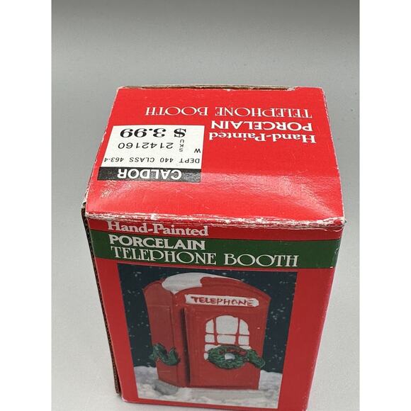 Christmas Village Red Telephone Booth Rex & Lee Porcelain Hand Painted Box - Picture 9 of 9